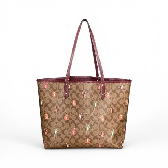 Coach Reversible City Tote In Signature Canvas with Party Animal Print #F80246 - Picture 2 of 8